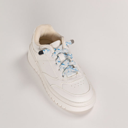Light Blue Dash on White