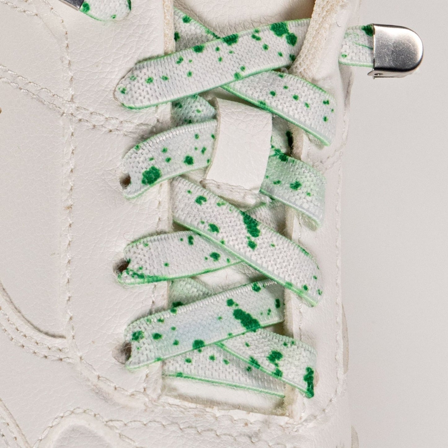 Green Dash on White