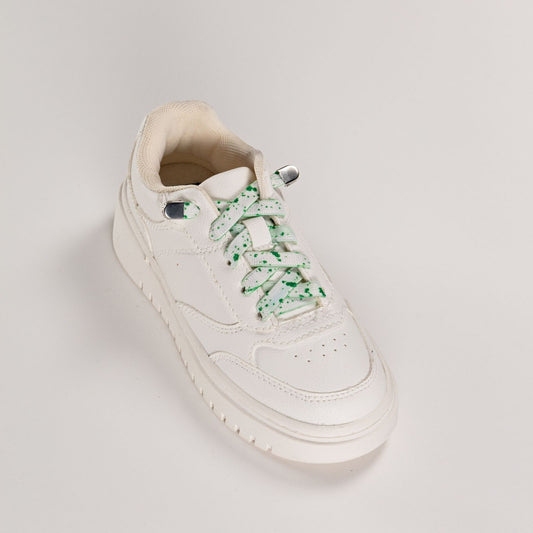 Green Dash on White